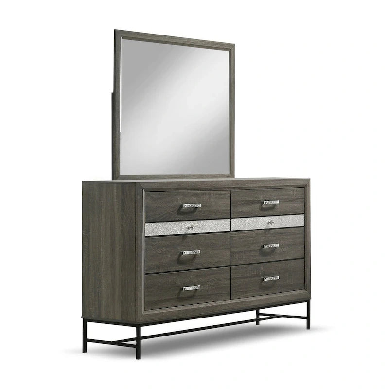 Furniture of America Heinisk Contemporary Grey 6-Piece Platform Bedroom Set