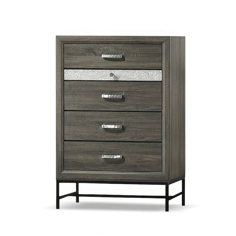 Furniture of America Heinisk Contemporary Grey 6-Piece Platform Bedroom Set