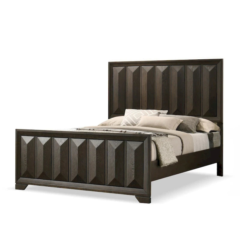 Furniture of America Uppon Transitional Espresso Wood 3-Piece Panel Bedroom Set