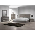Somette 4-piece Devlin Grey Glossy King-size Bedroom Set